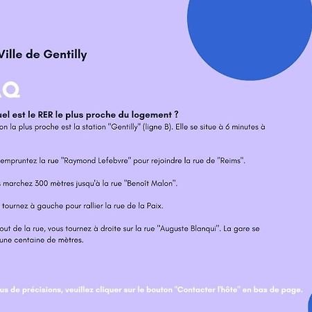 Paris Gentilly Appartement Tout Equipe - Rer B Экстерьер фото